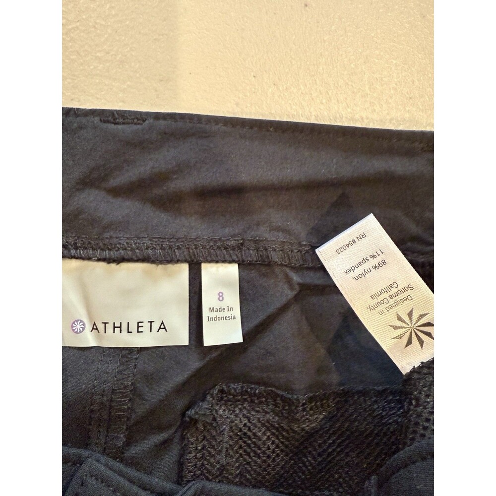 Athleta Pants Womens 8 Black Stretch Athletic Travel Hiking Minimal Athleisure - Picture 3 of 7
